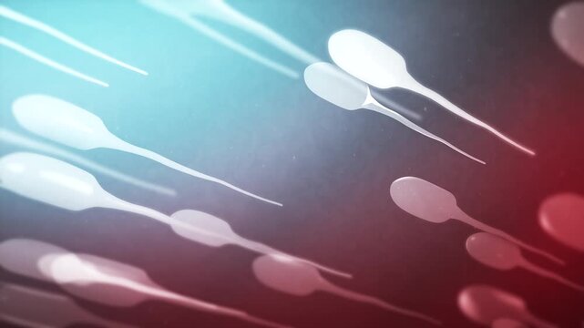 Sperm in a Woman's Body Travelling toward Egg