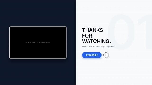 Outro Minimal Snappy End Screen with Subscribe Button