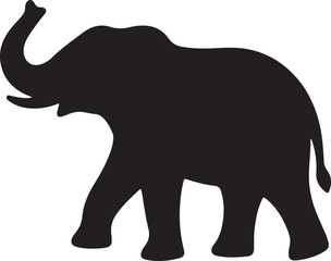 Obraz premium Majestic Elephant Silhouette, Bold Wildlife Icon black and white vector illustration 