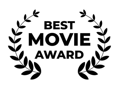 Award Laurel Wreath Vector for Movie Festival Best Film Achievement and Winner Recognition Icon