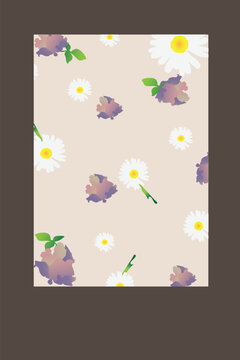 Soft Pastel Daisy and Sweet Pea Floral Pattern on Light Background, Elegant Minimal Seamless Design. This refined floral design works beautifully for surface patterns such as textiles, gift wrap.