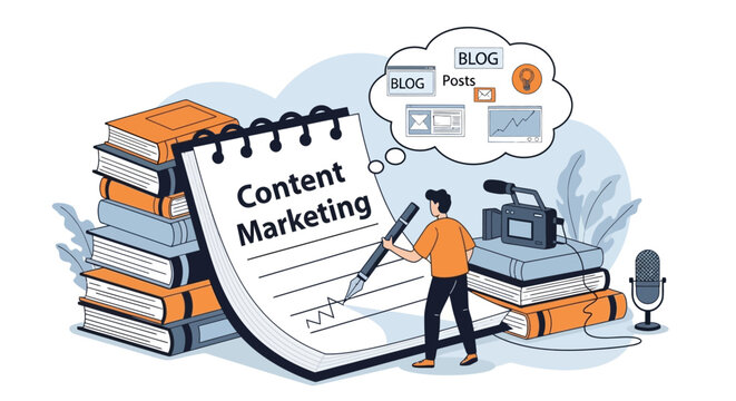 Man writing on large notebook page.