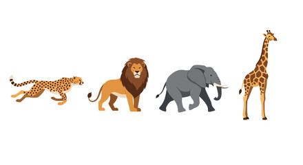Fototapeta premium Group of savannah animals standing together.