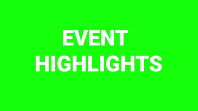 Minimalist White Event Highlights Animated Text on Green Screen Chroma Key Background for Corporate Videos Marketing Presentations and Social Media Promos