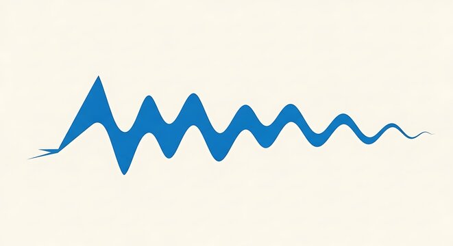 Abstract blue sound wave pattern on a light background