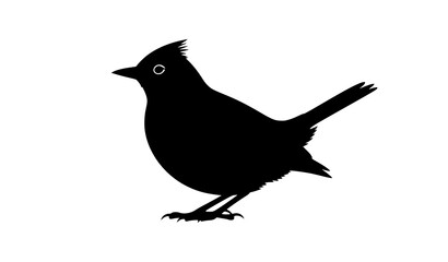 Obraz premium Lark bird silhouette perched side view vector isolated on white background