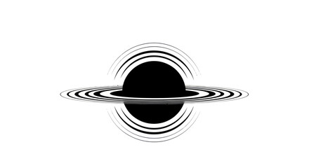 Abstract black hole illustration with swirling accretion disk and event horizon © Mangga
