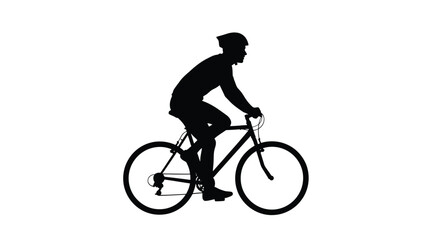 Obraz premium Silhouette of a cyclist riding a bicycle