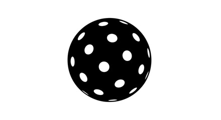 Abstract Black Sphere with White Polka Dots Isolated on White Background © nongko