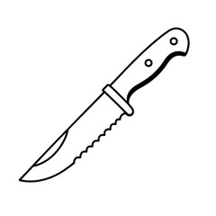 Obraz premium Knife with Serrated Edge Line Icon