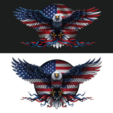 American eagle with patriotic flag design a symbol of freedom and national pride