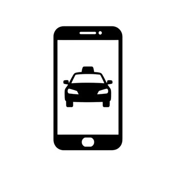 Taxi App Icon on Smartphone Screen