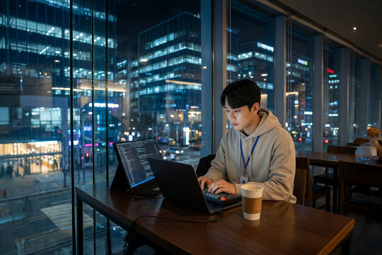 AI generated business professional working in office