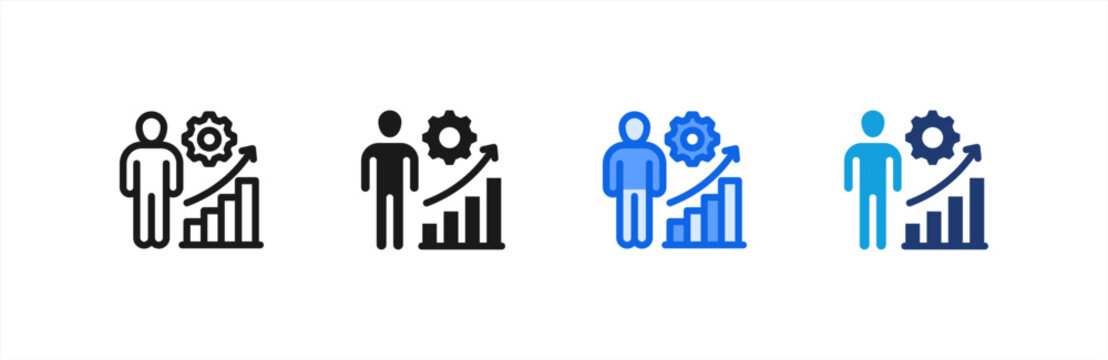 Capability Building icon multiple style collection. Vector illustration.