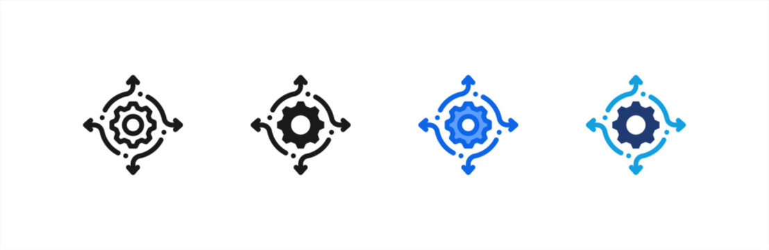 Flexibility icon multiple style collection. Vector illustration.