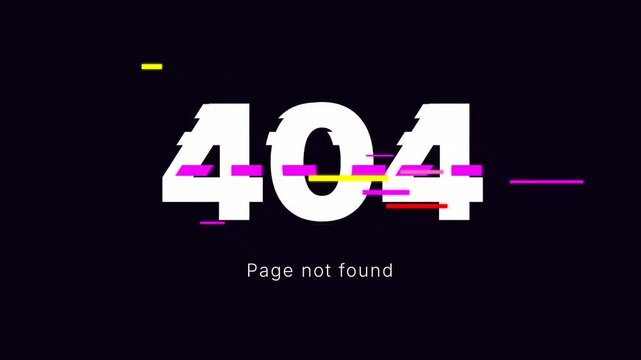 Error 404 Page Not Found - Glitched Digital Display with Modern Minimalist Design