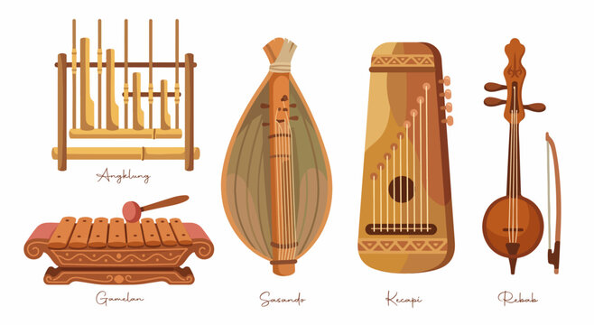 traditional Indonesian musical instruments.eps