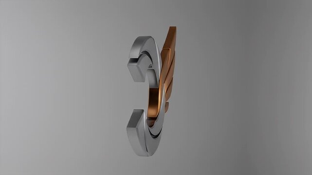 Elegant winged C logo design in metallic silver and copper: sophisticated emblem with stylized wings on a light gradient backdrop