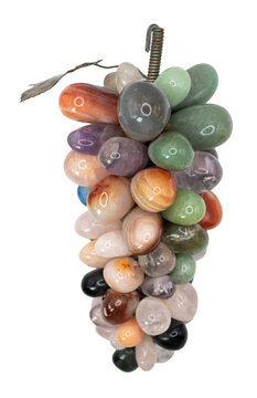 A gorgeous 1960s gemstone grape with beautiful multicolored stones on a transparent background PNG 