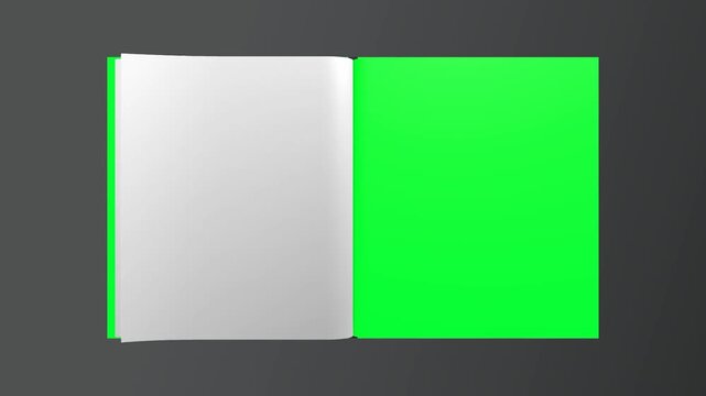 4k 3D Flipping book page curl transition animation being flipped over, Opening book video.