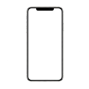 Smartphone with a blank screen displaying a modern design isolated on transparent background,png
