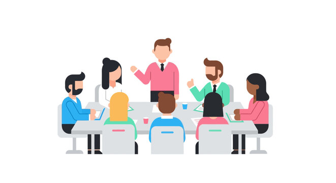 Diverse group of people meeting.