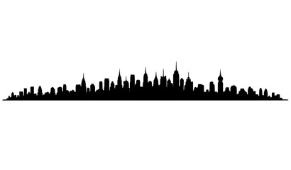 New York City skyline silhouette vector clean modern urban architecture isolated on white background © Chiron