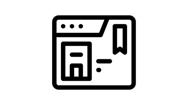 bookmark minimalist stroke animation