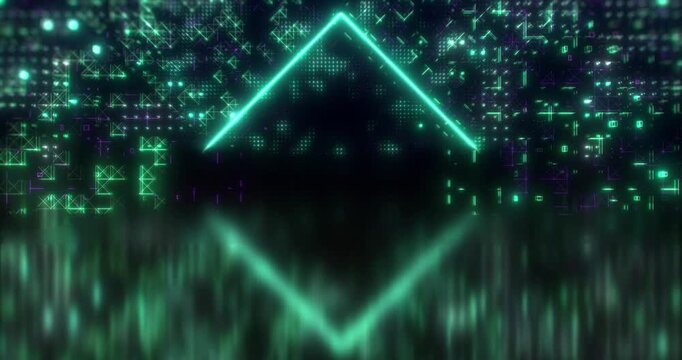 Synth wave retro grid background synthwave 80s Purple futuristic music background concept neon lights