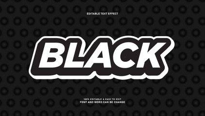 Modern Bold Black and White Editable Text Effect with 3D Layered Style © Muh