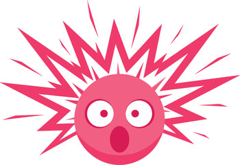 Surprised emoji face with explosive burst background, cartoon shock expression icon, vibrant comic style reaction symbol for emotions and social media design © Jahangir