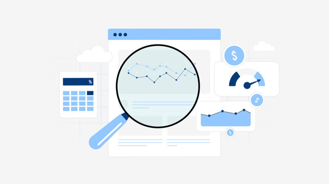 Conversion rate analysis with website performance metrics and user tracking for funnel evaluation. Conversion optimization insights through data trends and revenue analytics vector illustration