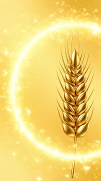 Pastel yellow background with single wheat icon soft halo glow minimal premium concept