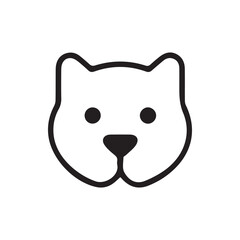 Cute Cartoon Animal Head Icon Minimalist Black Outline Design on White Background Ideal for Apps and Websites © Oxsvge