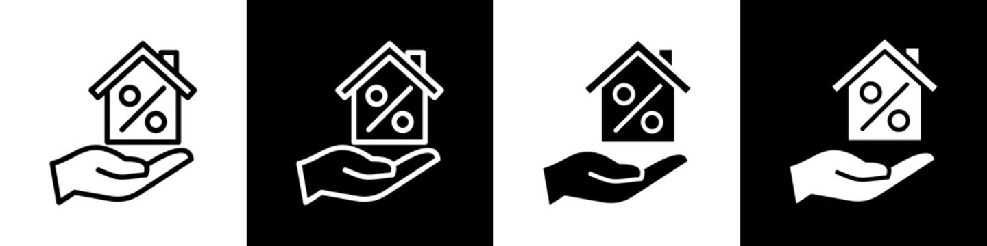 Affordable Housing black and white icon design concept