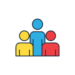 Fototapeta premium Diversity team icon, human resources and community concept.