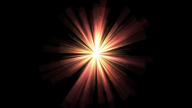 Light Flare Loop Animation. Cinematic Lens Flare Glow with Radiant Light Rays Abstract Motion Graphic Video