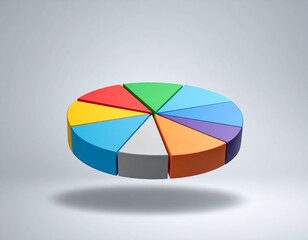 Obraz premium Budget allocation pie chart floating on neutral gradient background