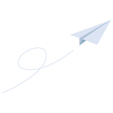 Paper Plane Airplane Message Icon Illustration