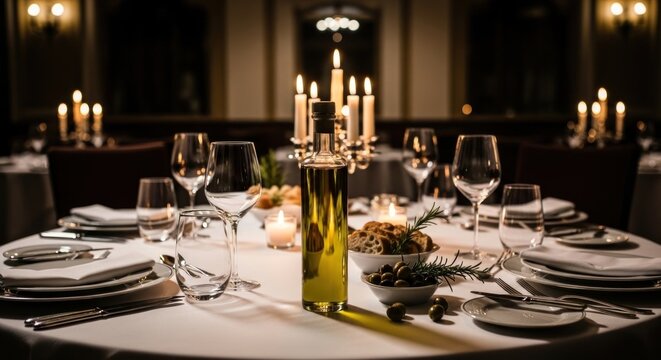 table set for a dinner