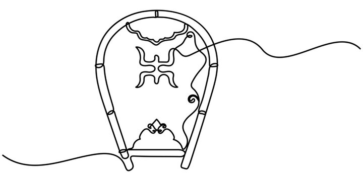 kulo continuous one line drawing, minimalist design isolated in white background, on outline vector illustration. 
