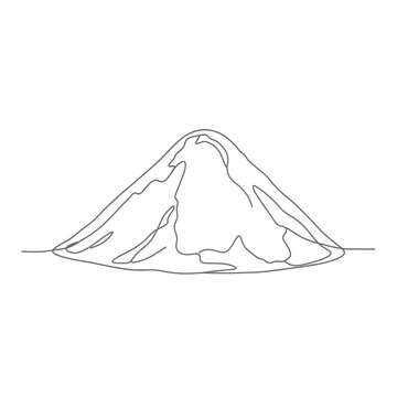 Minimalist Continuous Line Art Guar Gum Powder Mound for Natural Cosmetic Thickener Ingredient Concept