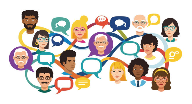 Diverse People Communicating in Groups.