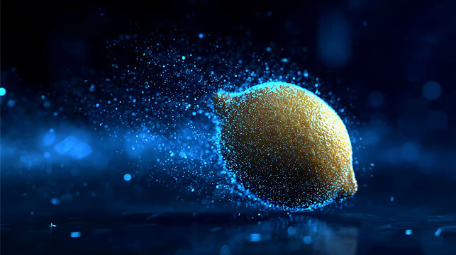A lemon with sparkling effects