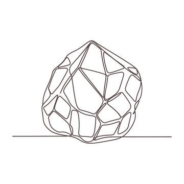 Minimalist Myrrh Crystal Continuous Line Art for Ancient Resins and Aromatherapy Incense Design