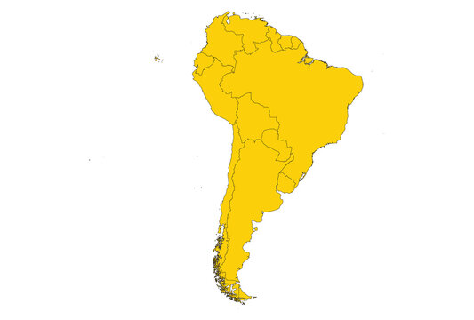 South America with Countries map vector illustration.
