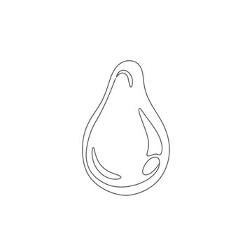 Continuous Line Art of a Tragacanth Gum Tear, Natural Resin Vector Illustration for Herbal Apothecary