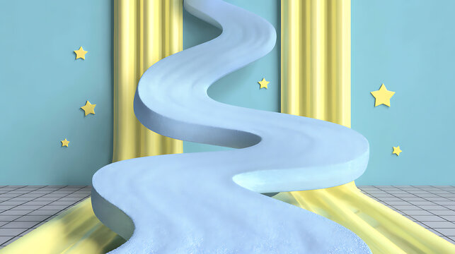 A winding, serene path, leading to an unknown destination, creating an enchanting scene