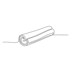 Obraz premium Minimalist Line Art of a Cinnamon Bark Stick, Warming Spice Vector Illustration for Baking and Wellness