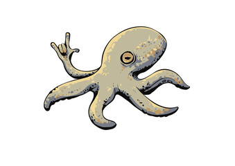 Fototapeta premium octopus metal hand illustration